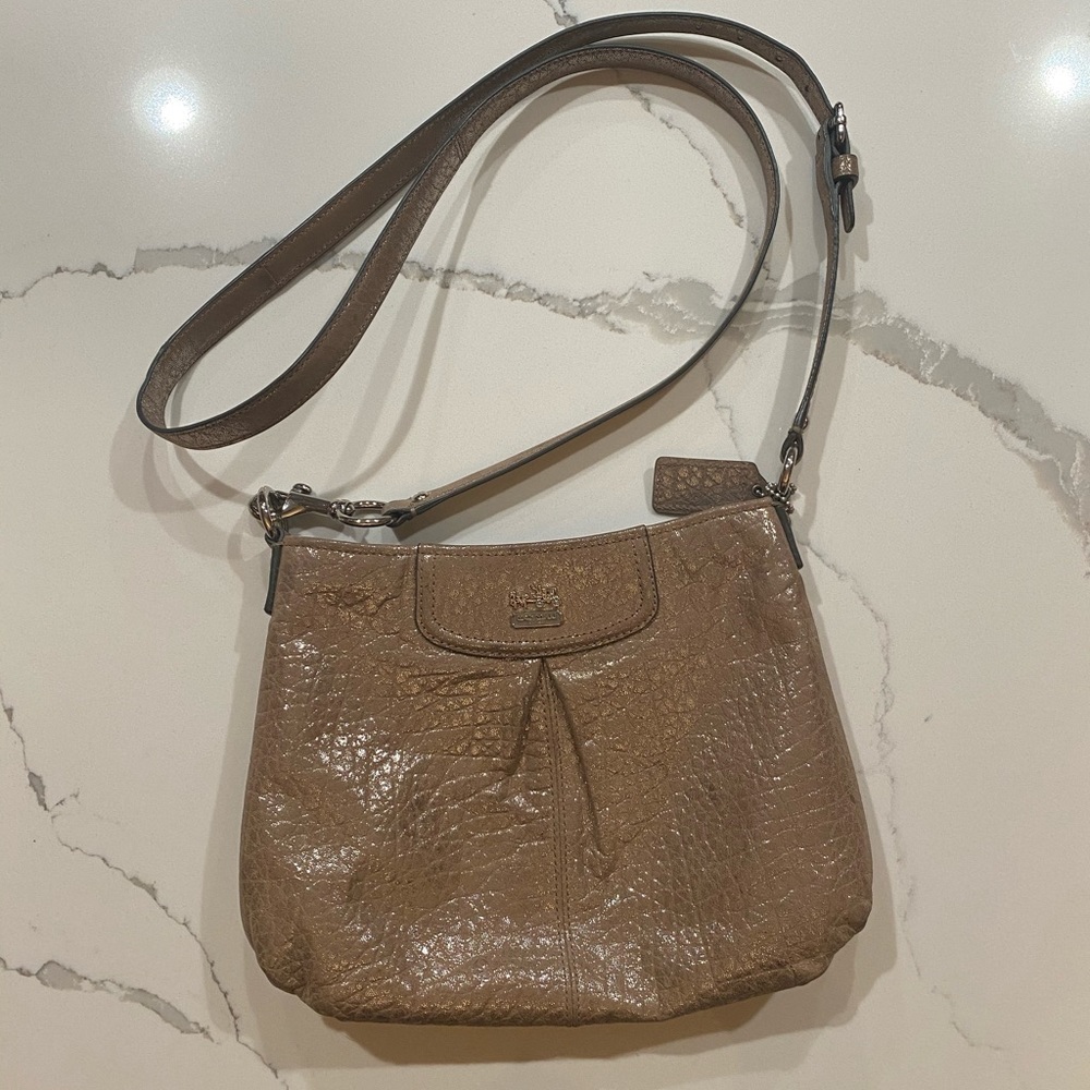 Coach Madison Leather Swingpack Metallic Purse